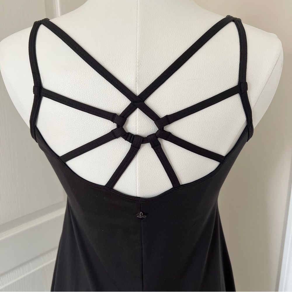 Prana Dreaming Dress Large Black Fitness Workout Casual Retreat - Picture 3 of 8